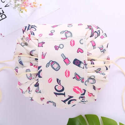 Drawstring makeup bag