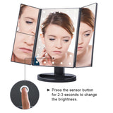 Smart 22' Foldable Triple-Panel LED Makeup Mirror