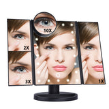 Smart 22' Foldable Triple-Panel LED Makeup Mirror
