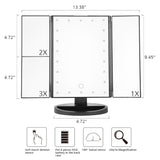 Smart 22' Foldable Triple-Panel LED Makeup Mirror
