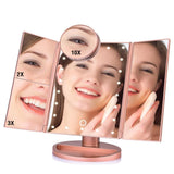 Smart 22' Foldable Triple-Panel LED Makeup Mirror